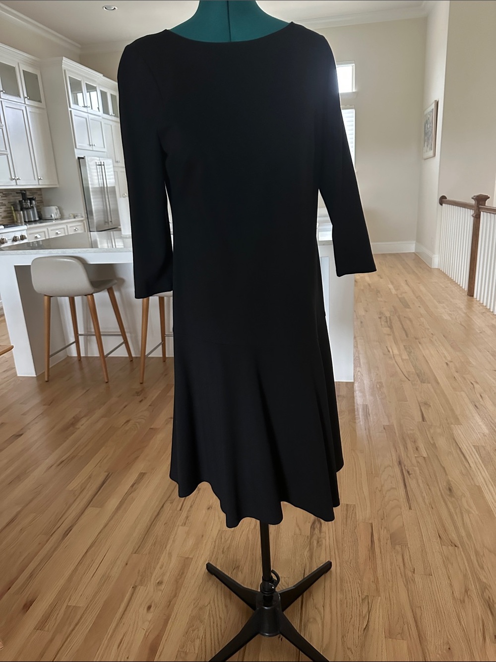 Lafayette 148 New York Black Long-Sleeve Fit-and-Flare Dress